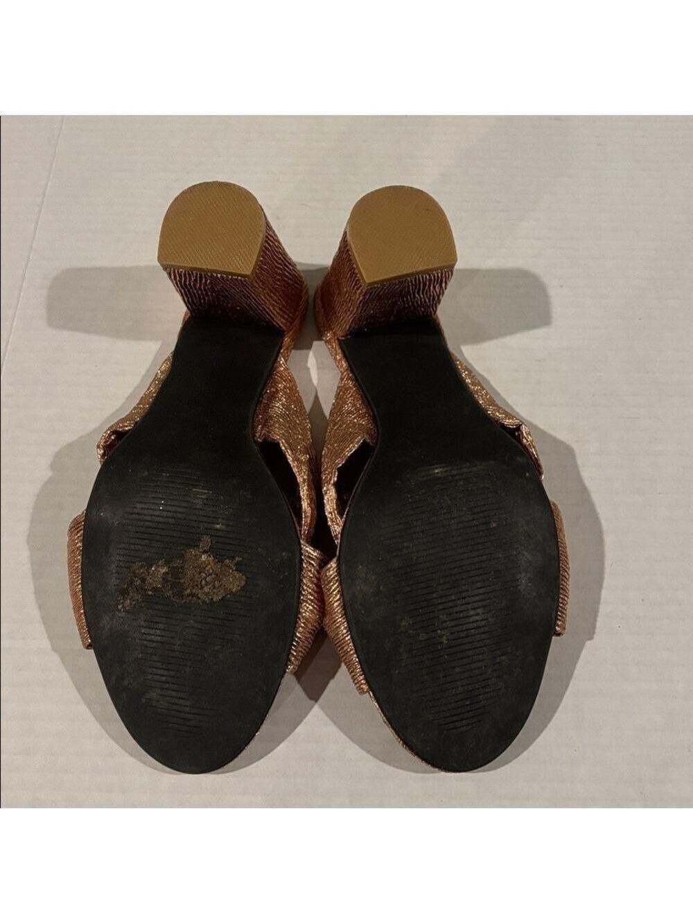 JoliMall Rose Gold Sandals With Bow On Vamp - Size 9 - Picture 7 of 8